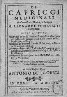 "De capricci medicinali", verko eldonita en 1647.