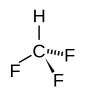 Skeletal structure of trifluoromethane.