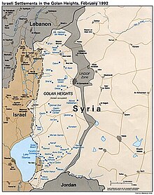 Map of the Golan Heights since 1974 Golan 92.jpg