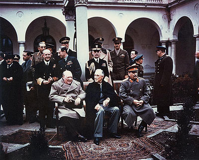 De Conferentie van Jalta, waar werd overlegd over de naoorlogse verdeling van Europa vond plaats in Jalta, op de Krim, van 4 tot 11 februari 1945.