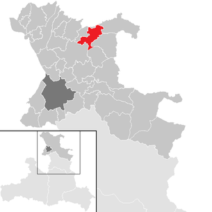 Lage der Gemeinde Köstendorf im Bezirk Salzburg-Umgebung (anklickbare Karte)