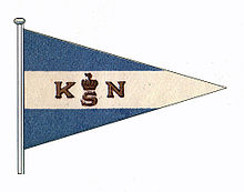 Burgee of KNS, The Royal Norwegian Yacht Club, adopted in 1906. KNS burgee 1907.jpg
