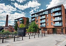 Kelham Island Museum (left). The museum is home to The Bessemer Converter, the most important technique for making steel from the 1850s to the 1950s. Kelham Island Museum, Sheffield UK.jpg