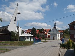Centre of Kladeruby with the Church of Saints Cyril and Methodius