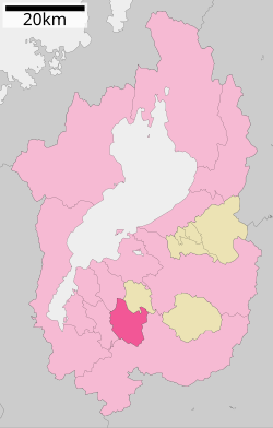 Location of Konan in Shiga Prefecture