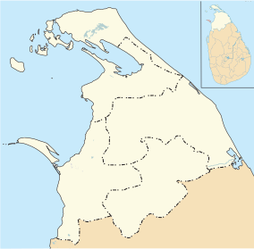 Map showing the location of Kokkilai Sanctuary