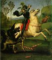 Saint George and the Dragon, a small work (29 x 21 cm) for the court of Urbino.