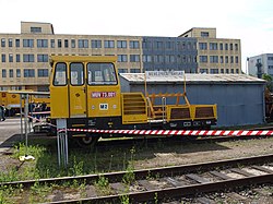 Vozík MUV 73.001 v kačerovském depu pražského metra