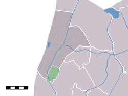 The statistical district (lightgreen) of Burgerbrug in the former municipality of Zijpe.