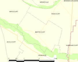 Mapa obce Bertricourt