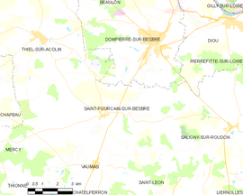 Mapa obce Saint-Pourçain-sur-Besbre