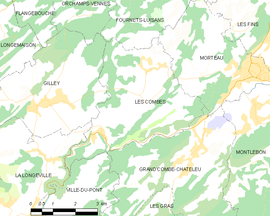 Mapa obce Les Combes
