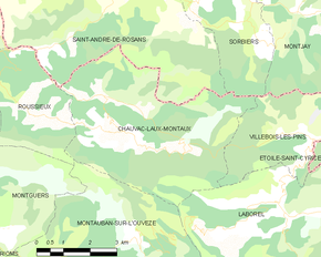 Poziția localității Chauvac-Laux-Montaux