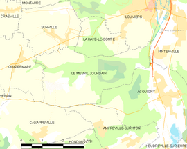 Mapa obce Le Mesnil-Jourdain