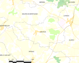 Mapa obce Lieuron