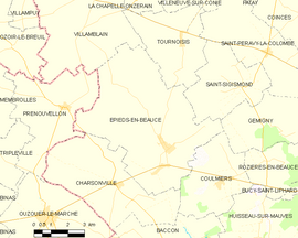 Mapa obce Épieds-en-Beauce