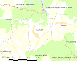 Mapa obce Planrupt