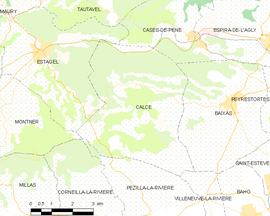 Mapa obce Calce