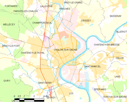 Kart over Chalon-sur-Saône