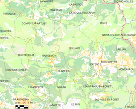 Mapa obce Seillans