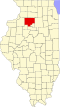 State map highlighting Bureau County