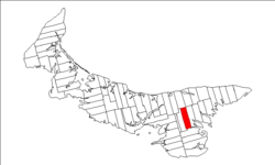 Map of Prince Edward Island highlighting Lot 52