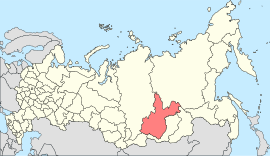 इरकुत्स्क ओब्लास्तचे रशिया देशाच्या नकाशातील स्थान