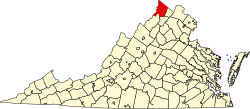 map of Virginia highlighting Frederick County