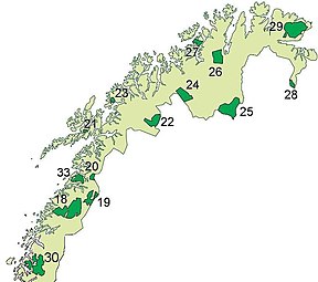 Die Nationalparks in Nord-Norwegen (Der Anárjohka hat Nummer 25)