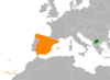 Location map for North Macedonia and Spain.