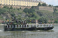 PRB-36 degaussing ship of the Serbian River Flotilla on parade