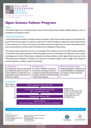 Poster WMDE Opens Science Fellows Program