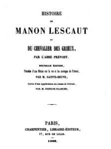 Antoine François Prévost, Manon Lescaut, 1846    