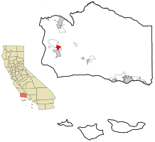 Location in شهرستان سانتا باربارا، کالیفرنیا و ایالت کالیفرنیا