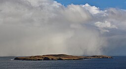 A snow shower over Mousa