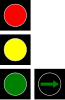 S-2 "traffic light with a signal permitting turning in the direction indicated y arrow" (when displayed with red light, you have to stop before the traffic light!)