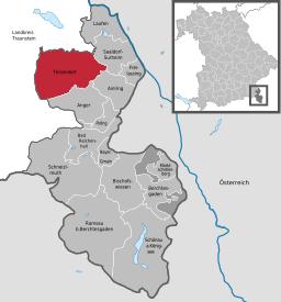 Läget för Teisendorf i Landkreis Berchtesgadener Land