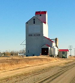 The grain elevator in Rouleau