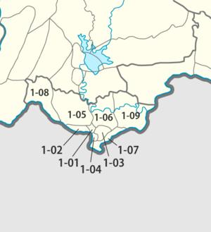 English: Map of the districts of Vientiane