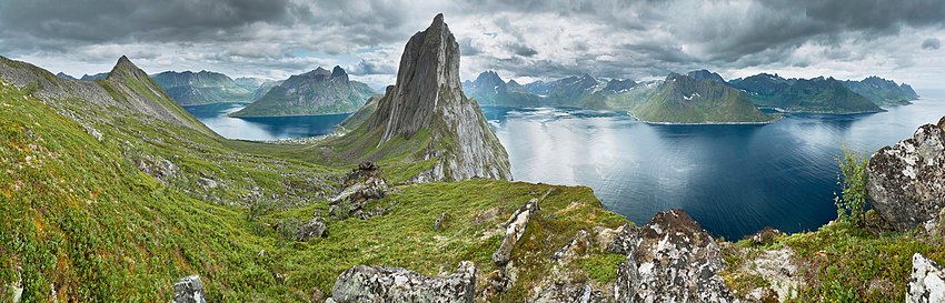 View from a ridge between Segla and Hesten, Senja, Norway