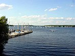 Zicht op de Wannsee vanaf de Wannseebrücke