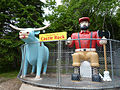 Paul Bunyan and Babe the Blue Ox Hanging Out at Castle Rock in St. Ignace, MI