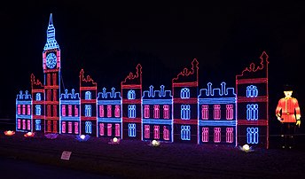 Sculpture of the Palace of Westminster at a magic lantern festival in the gardens