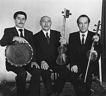 Ансамбль Алима Гасымова. Слева направо: Алим Гасымов, Бахрам Мансуров и Талат Бакиханов