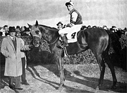 Assault, Eddie Arcaro up, 1946 Westchester Handicap.jpg