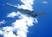 The American military invests heavily in high-tech equipment such as B-2 Spirit bomber.