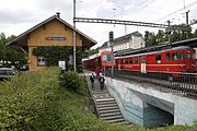 Incrocio tra due treni della Sihltalbahn