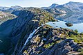 Litverifossen-waterval en Bassejávrre/Litverivatnet-meer