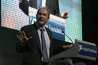 Tim Berners-Lee announcing the launch of the World Wide Web Foundation