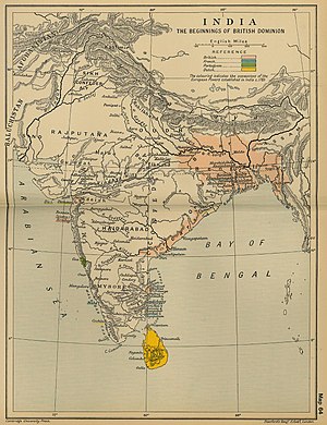 Индийский полуостров в 1783 году